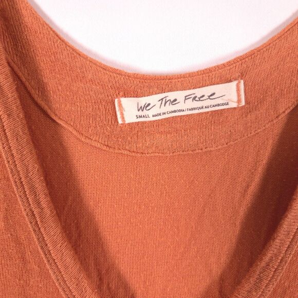 We the Free People Womens Small Orange Scoop Neck Sleeveless Tank Top Shirt - Picture 2 of 7